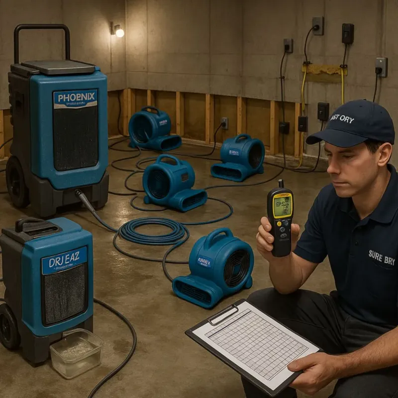 Structural Drying and Dehumidification process in Barre, VT